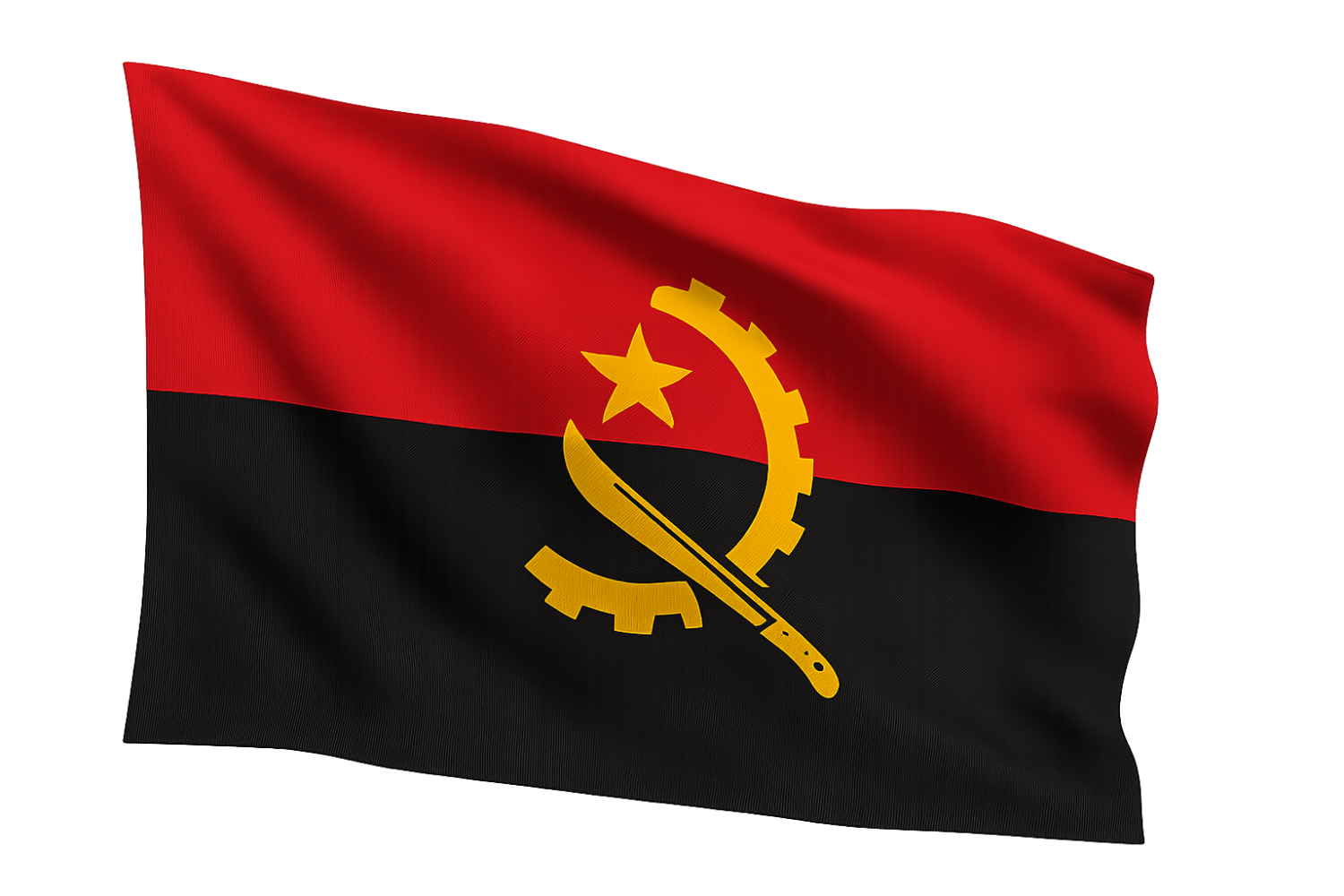 Waving Angola Flag Transparent Background