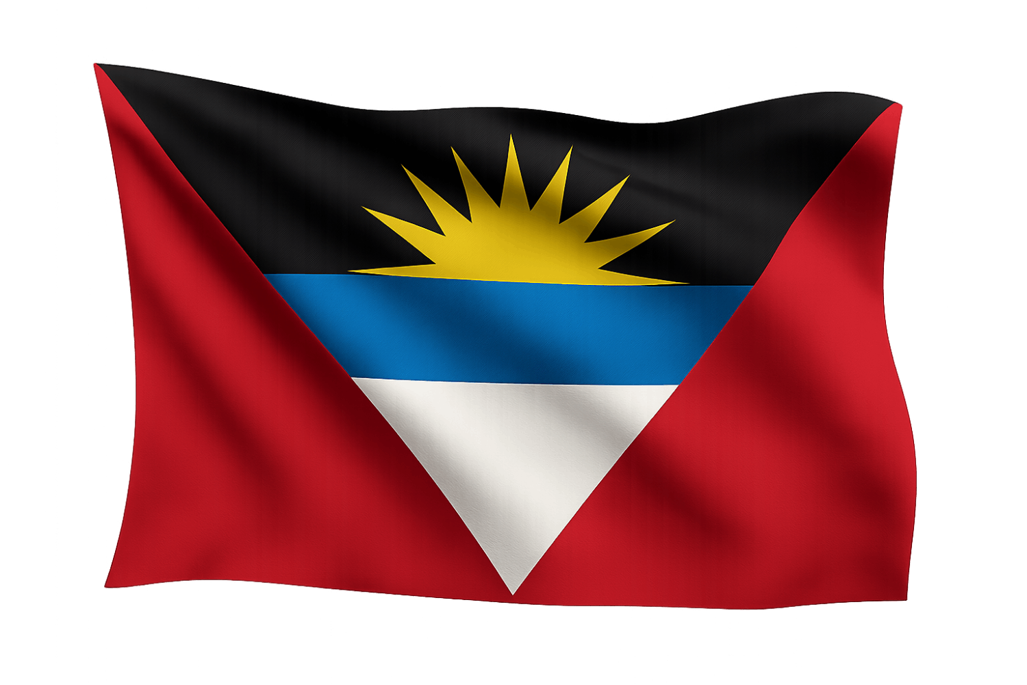 Waving Antigua and Barbuda Flag transparent background