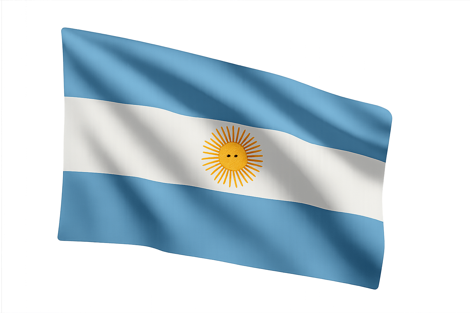 Waving Argentina National Flag transparent background