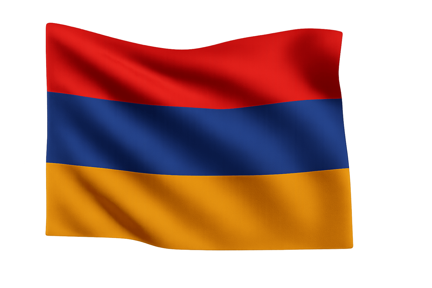 Waving Armenia National Flag transparent background