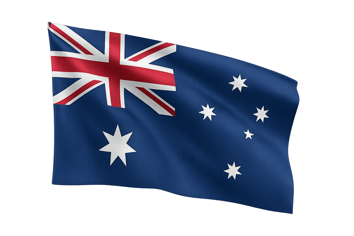 Waving Australia National Flag transparent background