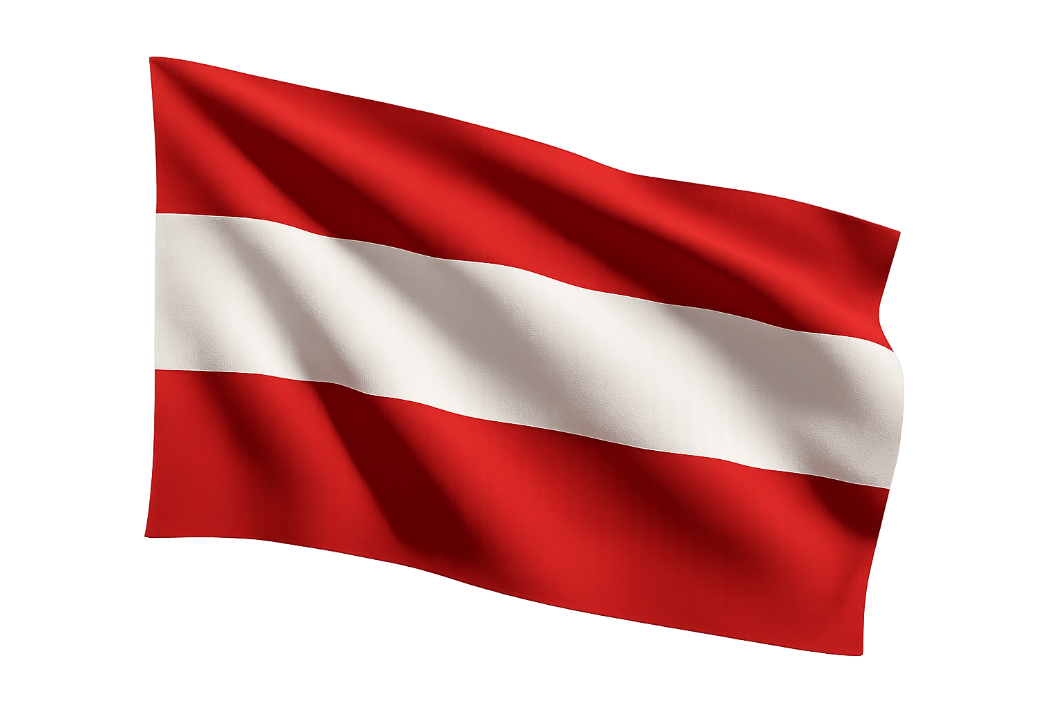 Waving Austrian Flag with White Background