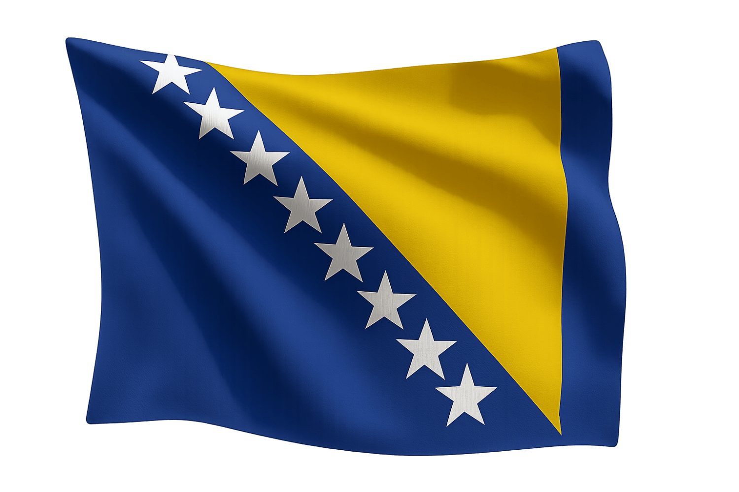 Waving Bosnia Herzegovina Flag transparent background