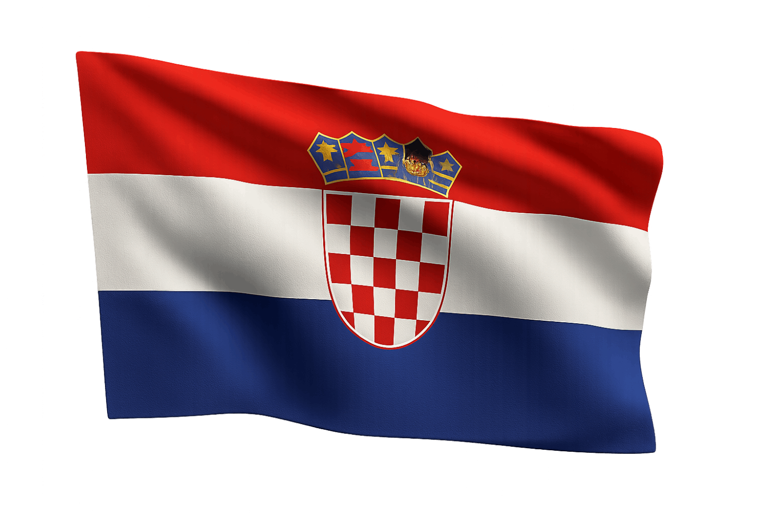 Waving Croatia National Flag 3D transparent background
