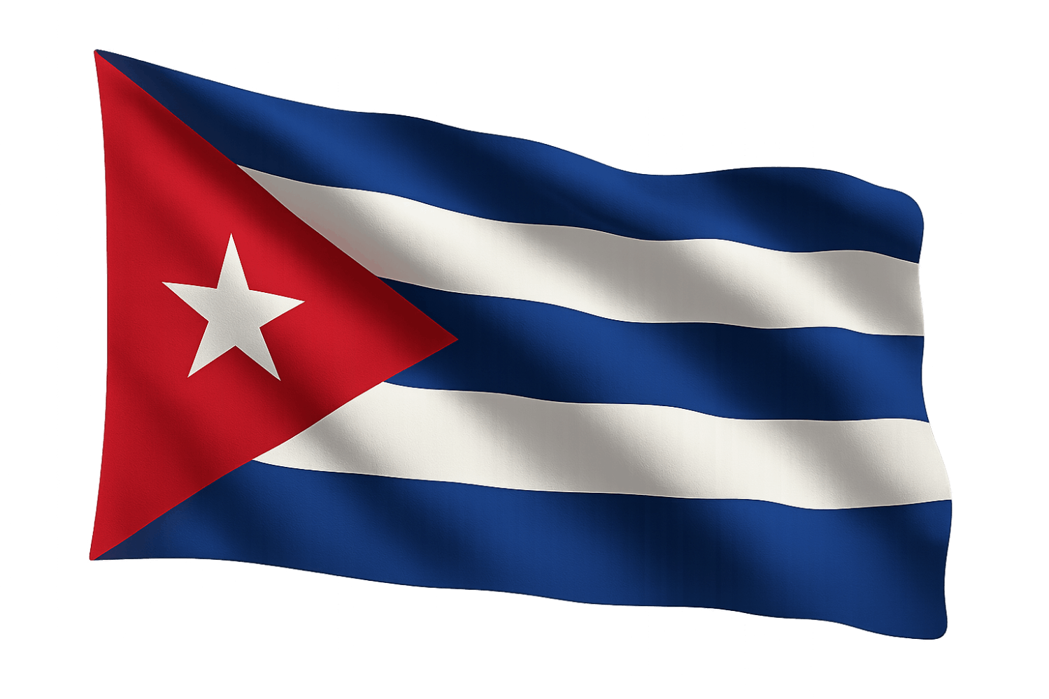 Waving Cuba National Flag 3D transparent background