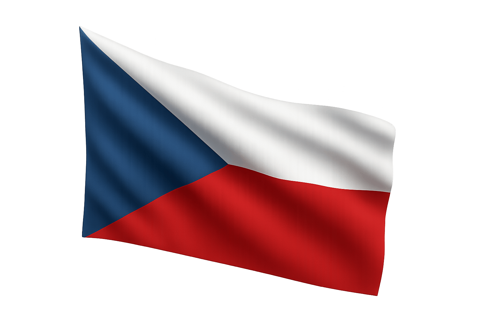 Waving Czech Republic National Flag transparent background