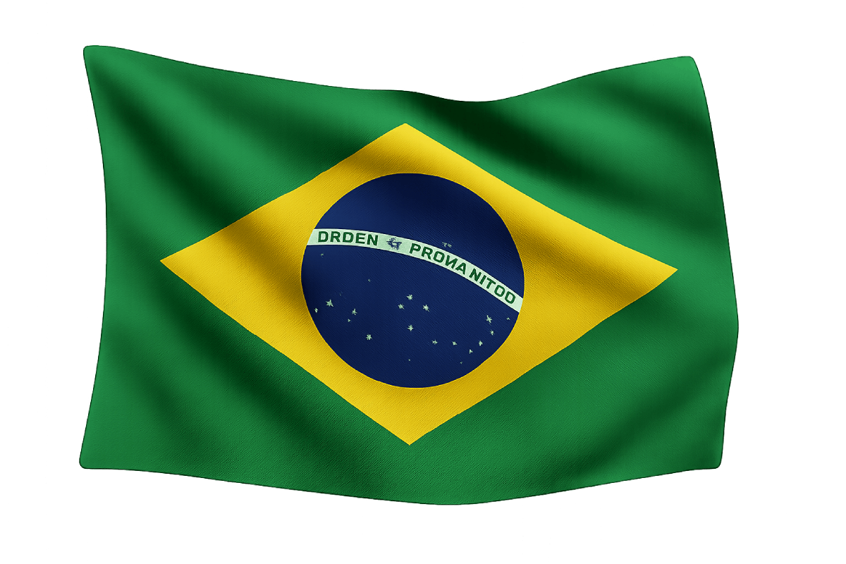 Waving Fabric Brazil Flag Transparent Background