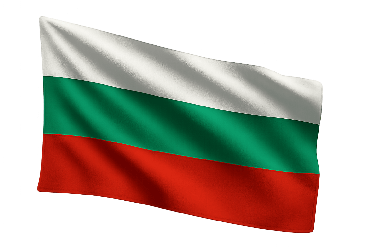 Waving Fabric Bulgaria Flag Transparent Background