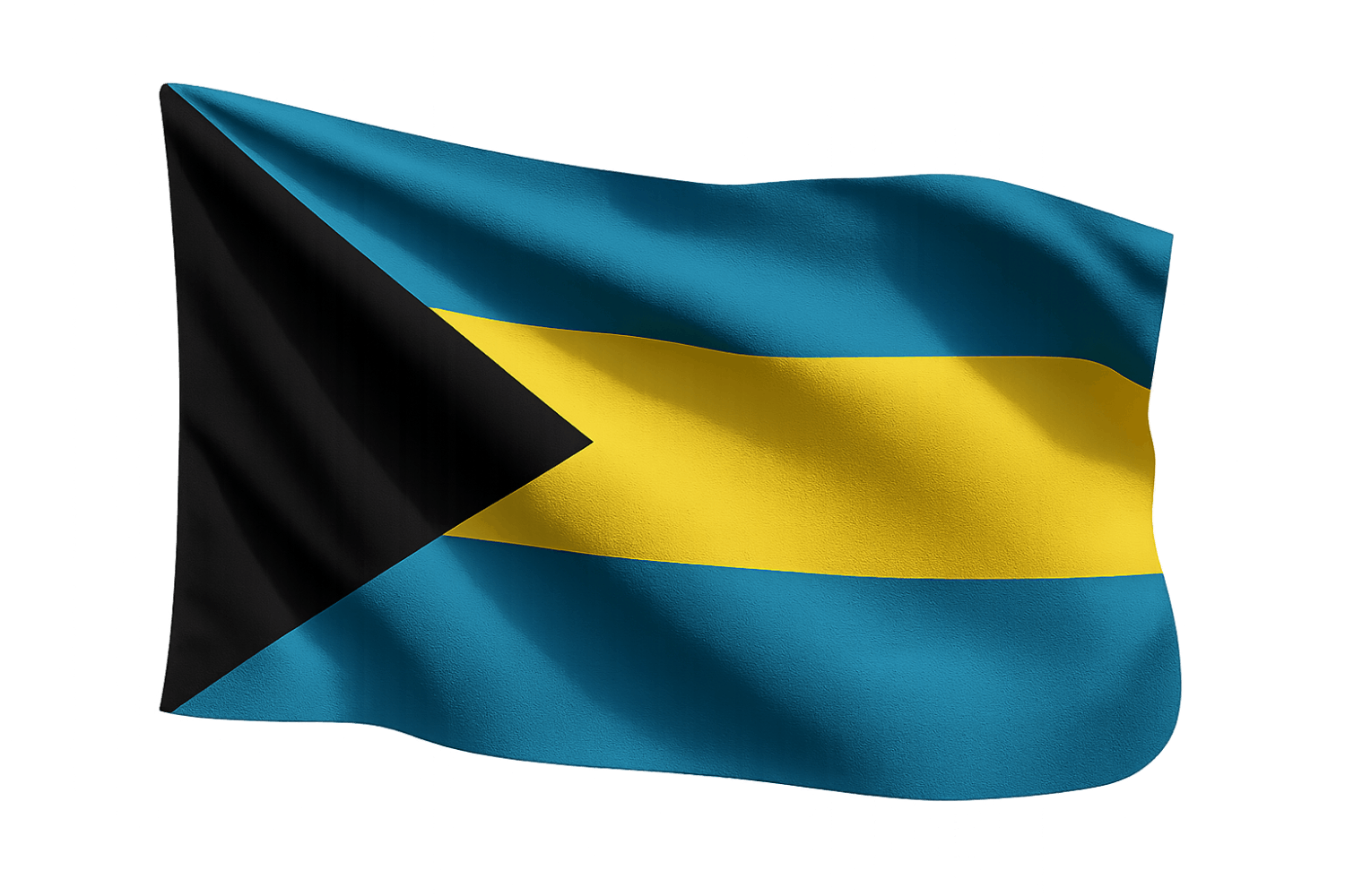 Waving Flag of The Bahamas Transparent Background