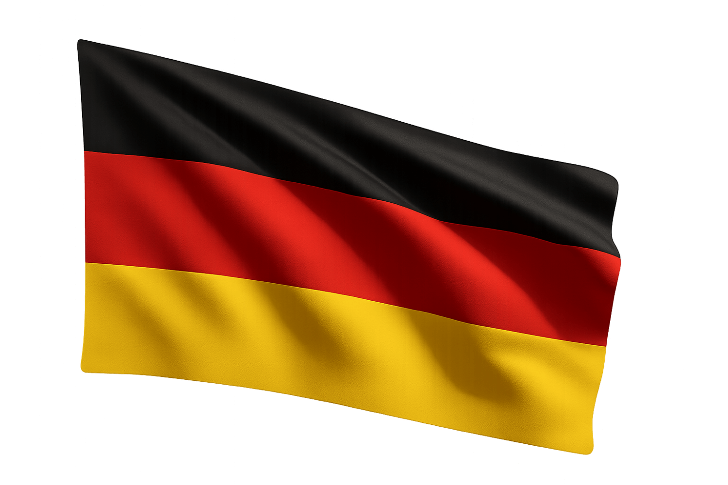 Waving German Flag on Transparent Background