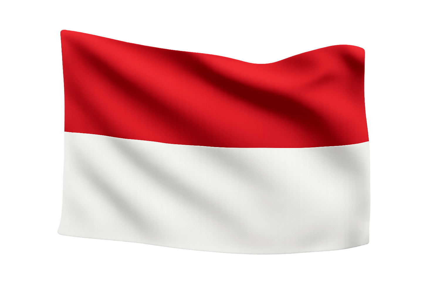 Waving Indonesia/Monaco Flag Transparent Background