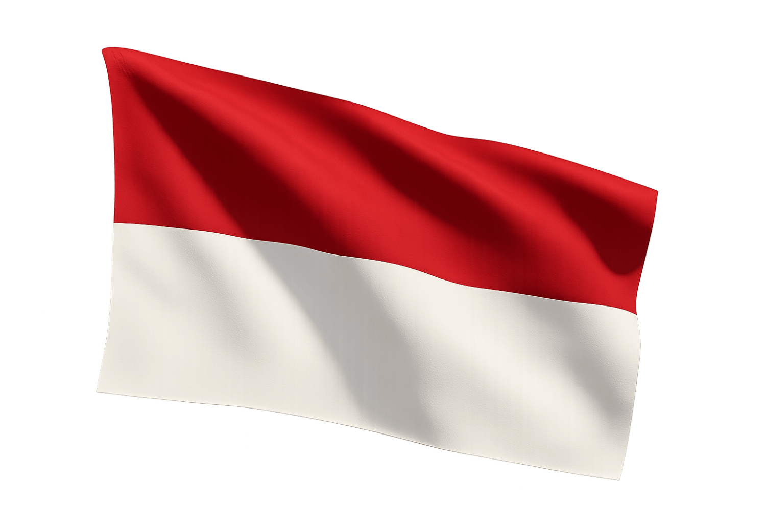 Waving Indonesian Flag 3D Transparent Background