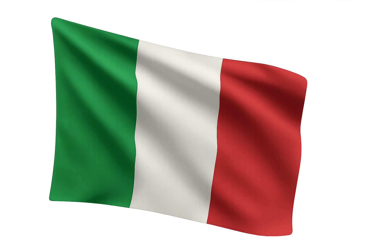 Waving Italy Flag Fabric Transparent Background Photo