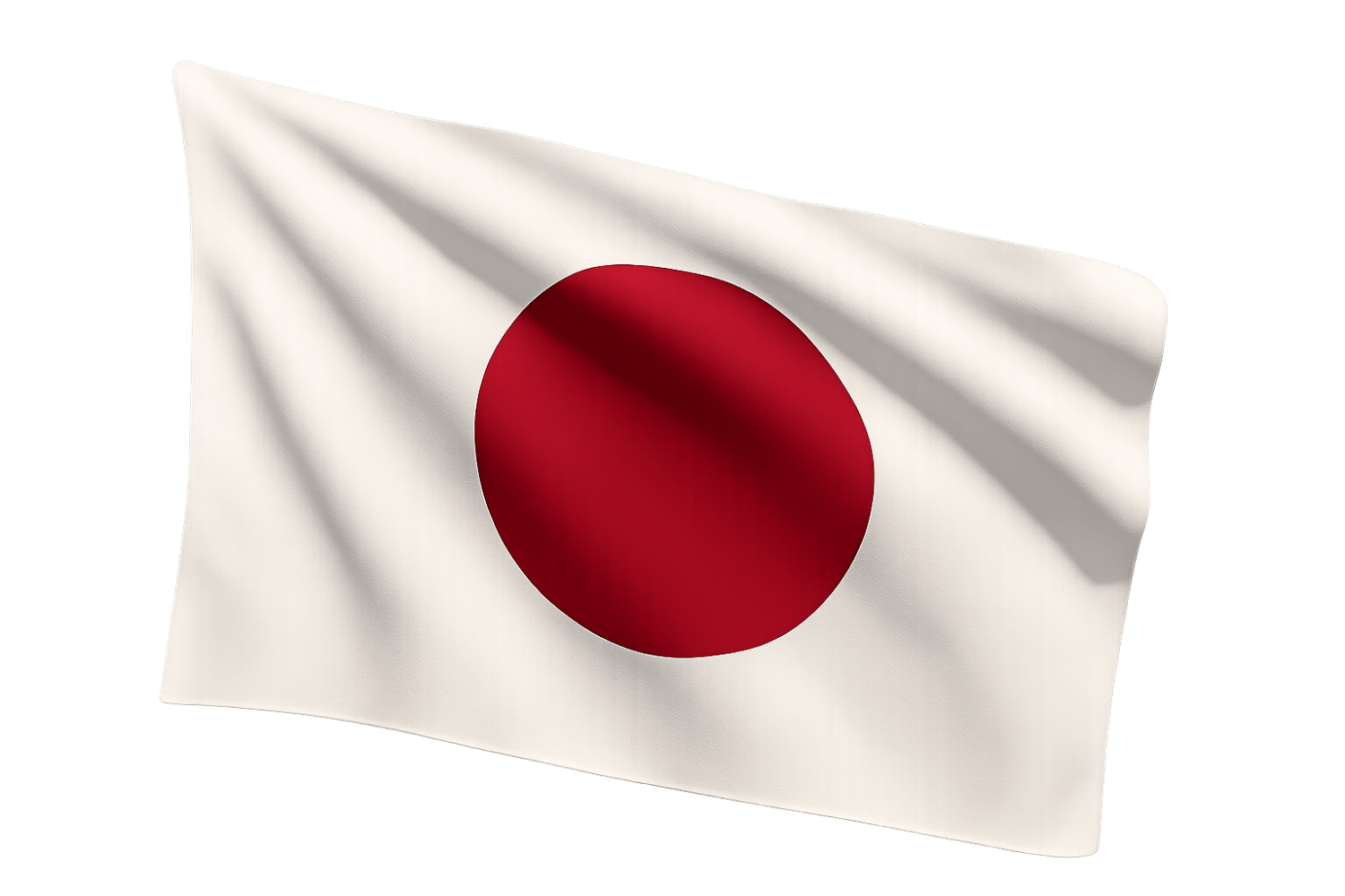 Waving Japan Flag Fabric Transparent Background Photo