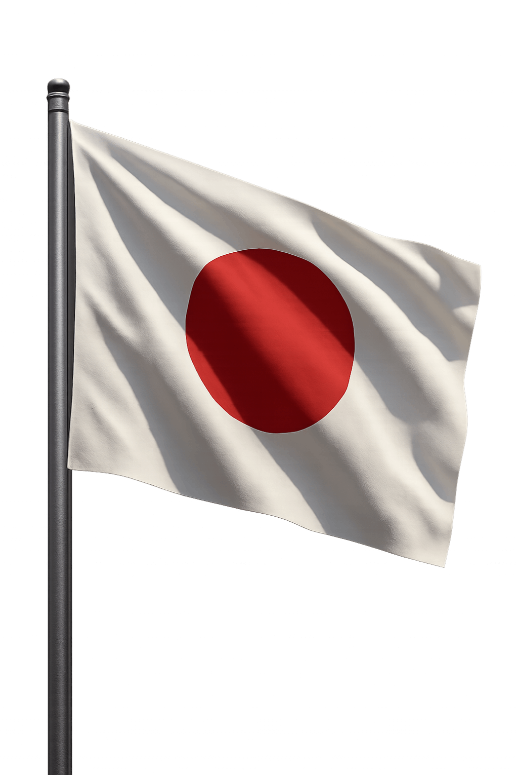 Waving Japan Flag Pole Transparent Background Photo