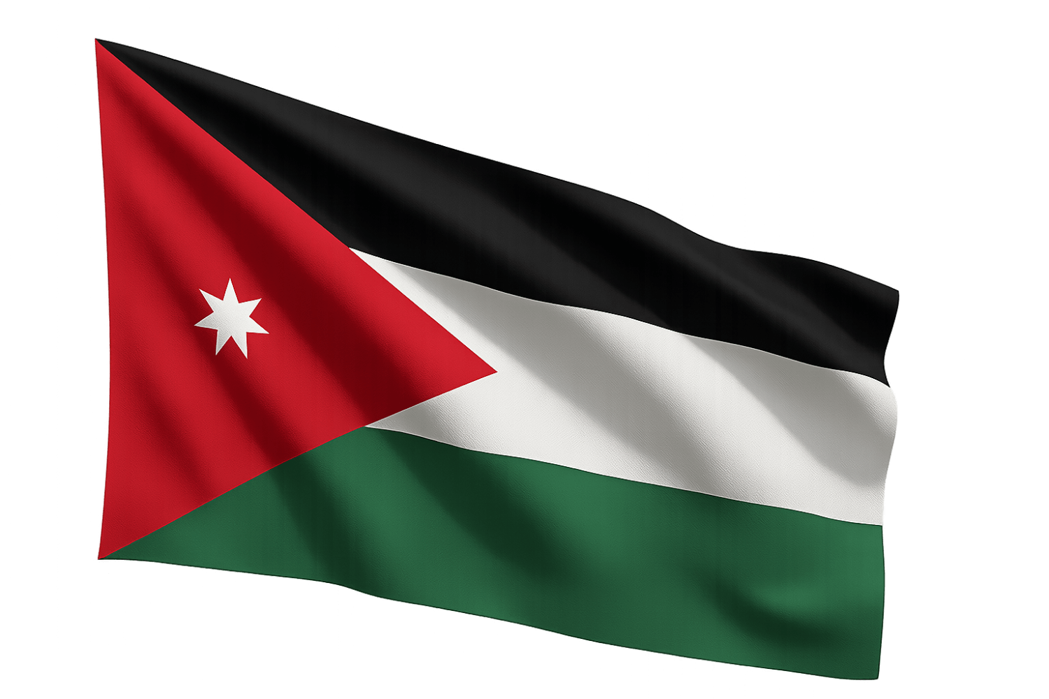Waving Jordan Flag Fabric Transparent Background Photo