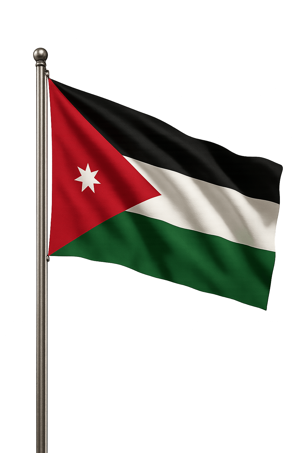 Waving Jordan Flag Pole Transparent Background Photo