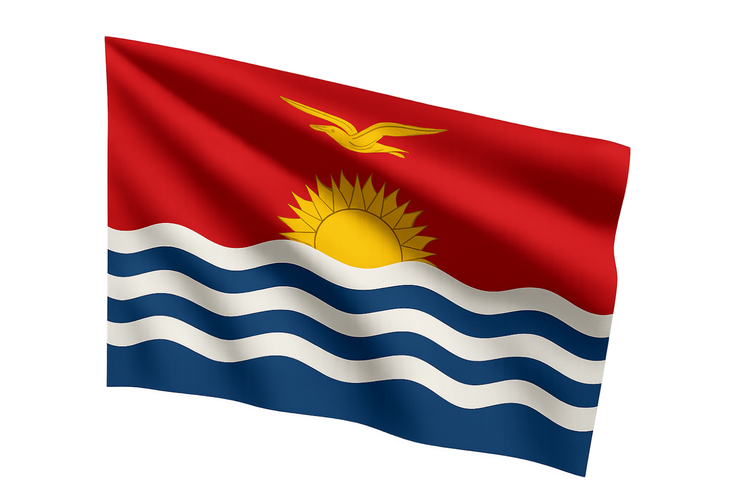 Waving Kiribati National Flag Transparent Background Realistic
