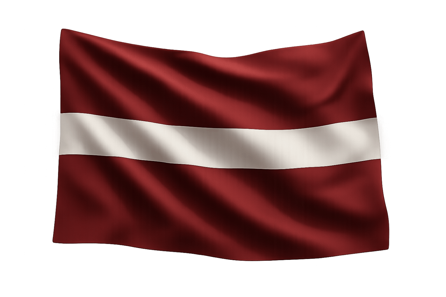 Waving Latvia Flag Fabric Transparent Background