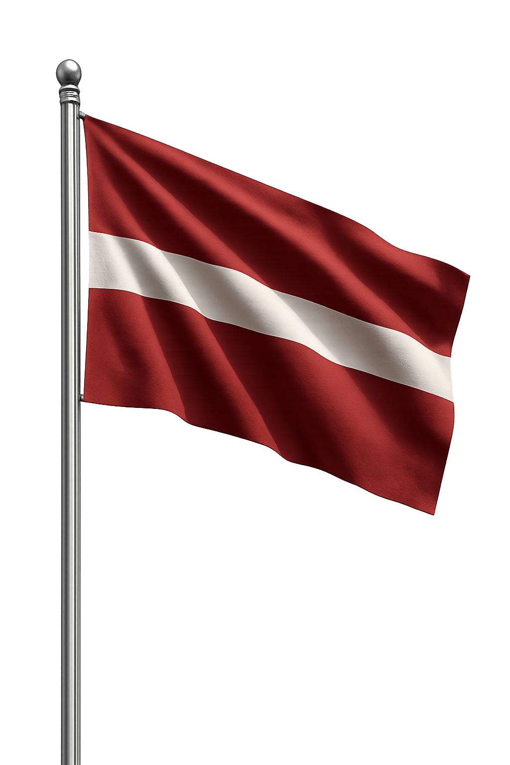 Waving Latvia Flagpole Transparent Background Image