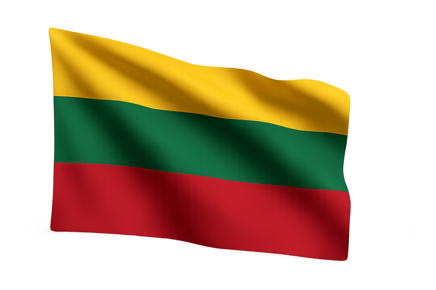 Waving Lithuania Flag Fabric Transparent Background