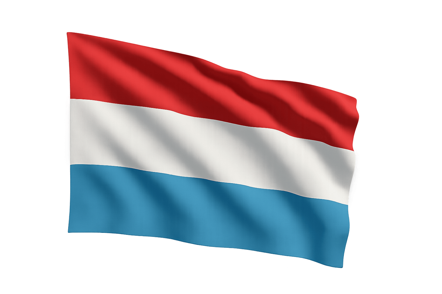 Waving Luxembourg Flag Fabric Transparent Background