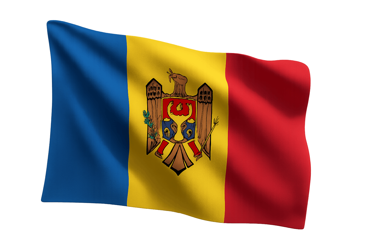 Waving Moldova Flag National Transparent Background