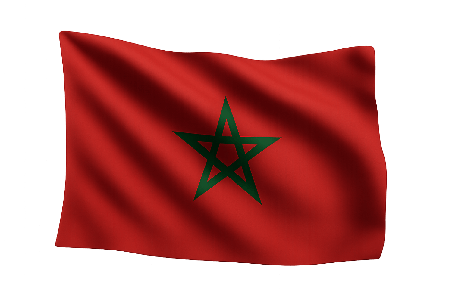 Waving Morocco Flag Textile Transparent Background