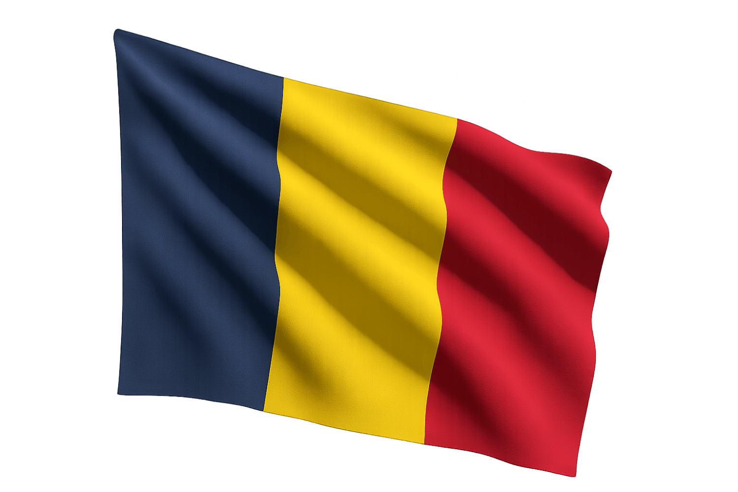 Waving National Flag of Chad Fabric Texture