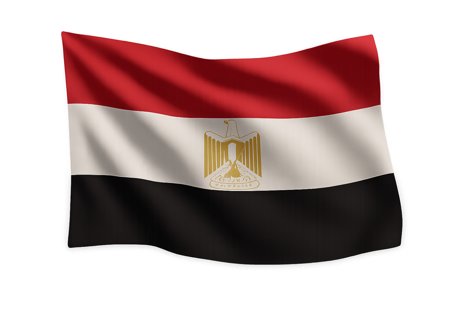 Waving National Flag of Egypt Transparent Background