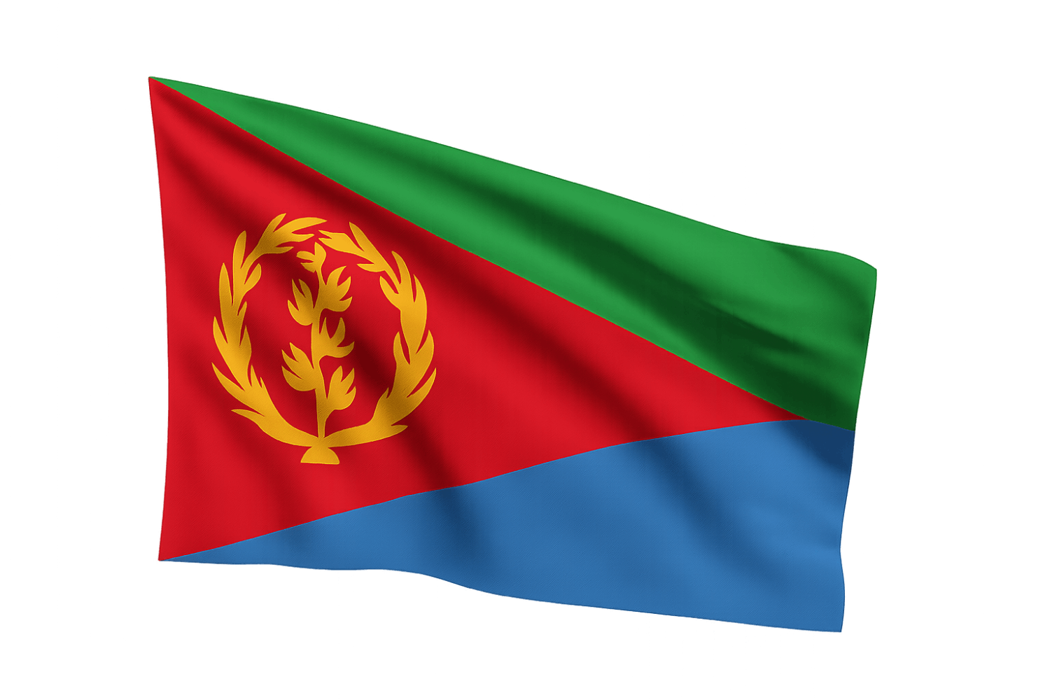 Waving National Flag of Eritrea Transparent Background