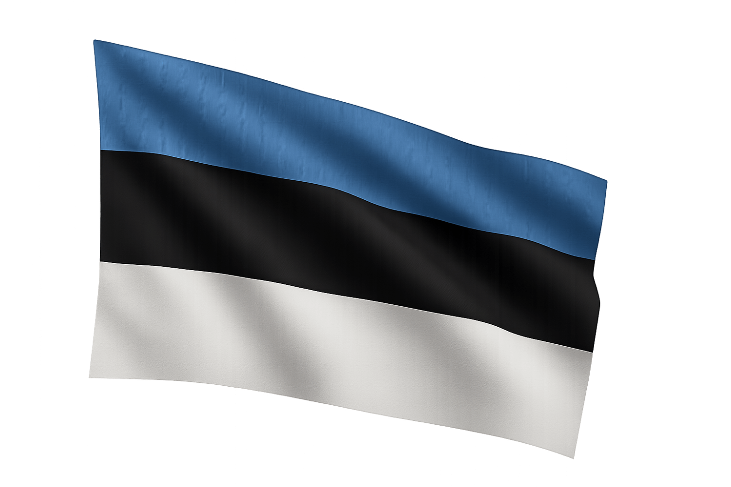 Waving National Flag of Estonia Transparent Background