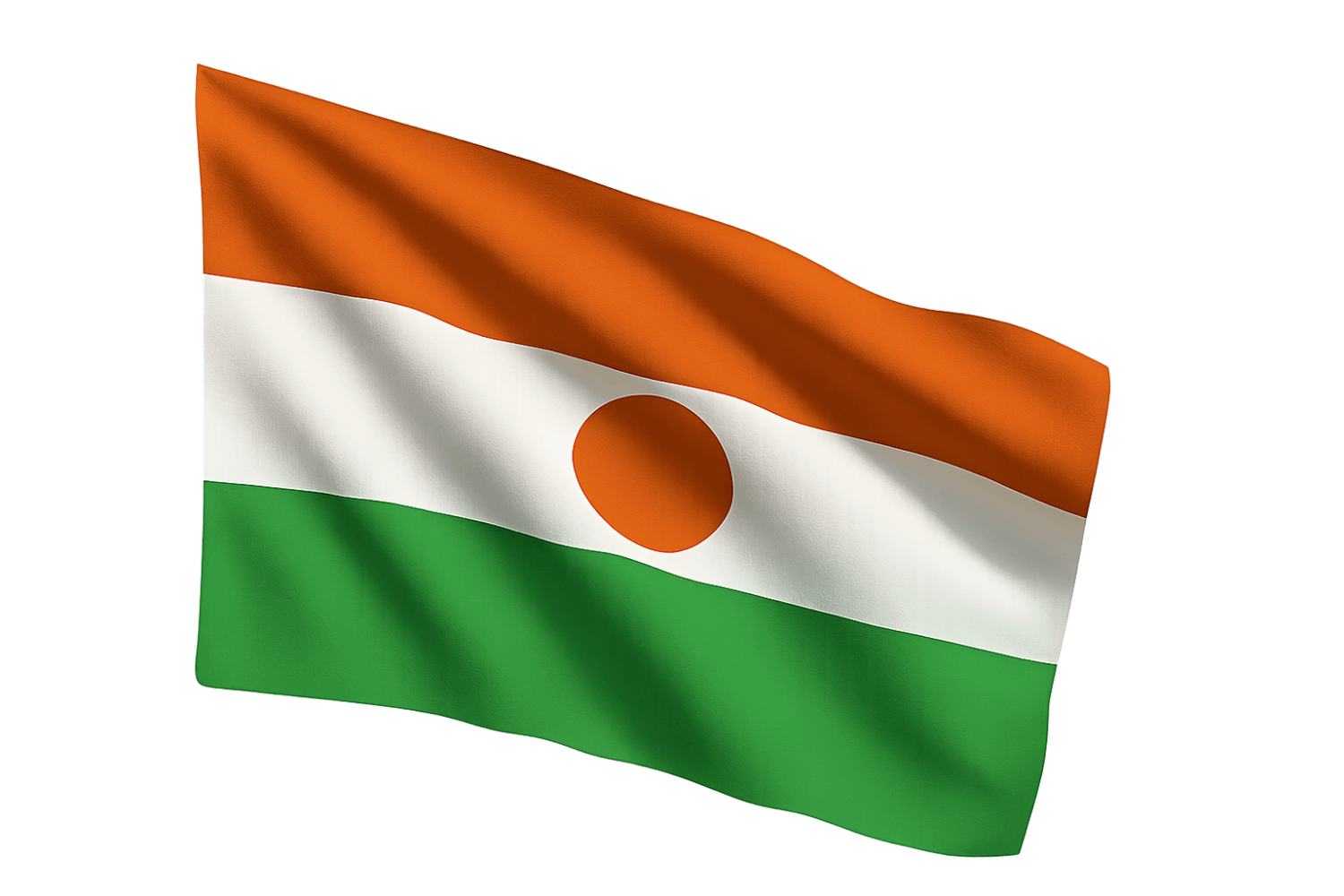 Waving Niger Flag Realistic transparent background