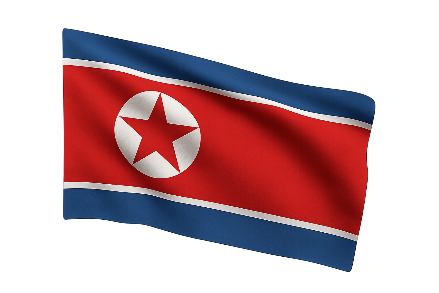 Waving North Korea National Flag transparent background