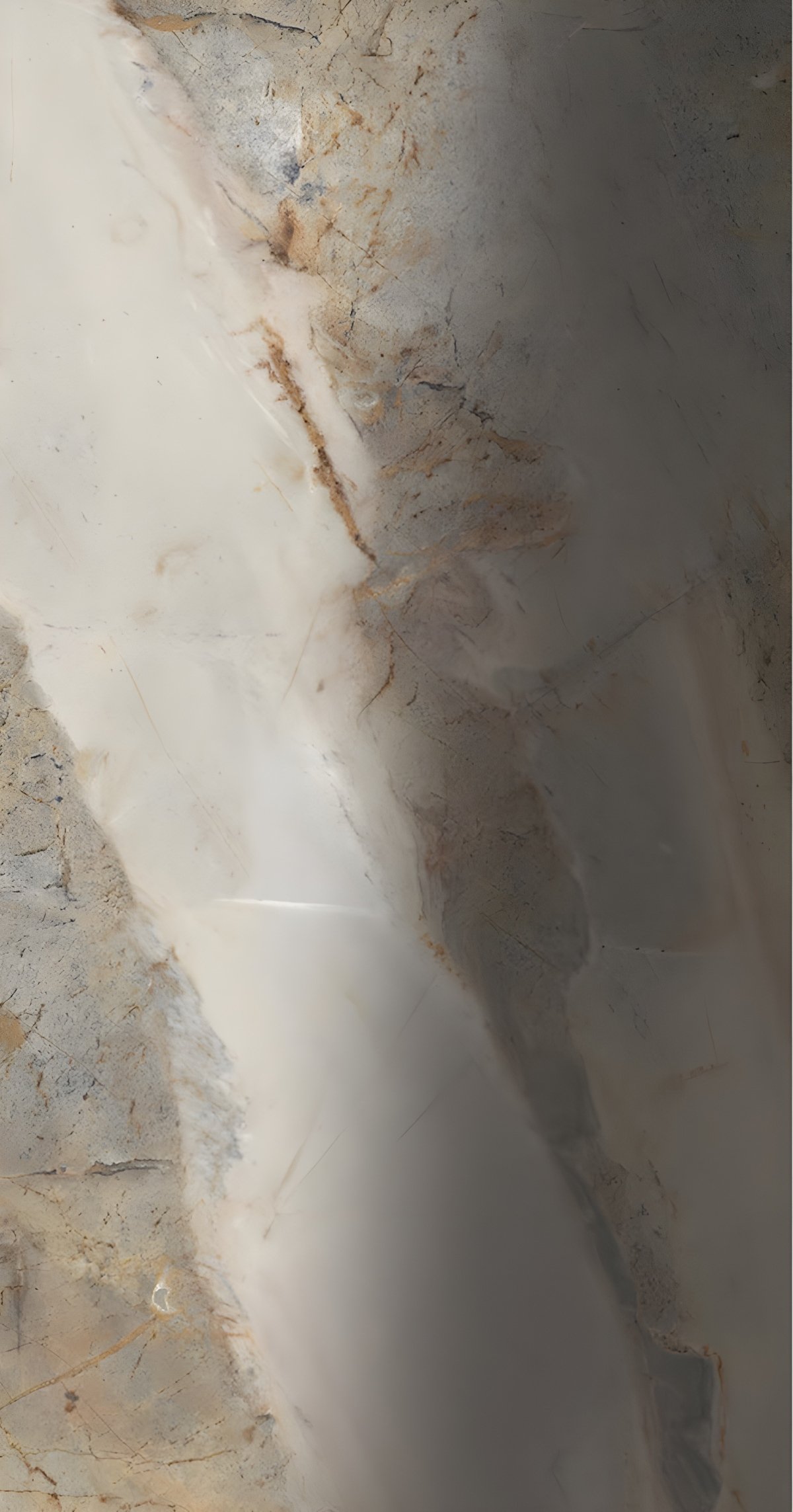 White and Gold Fracture Pattern Natural Stone