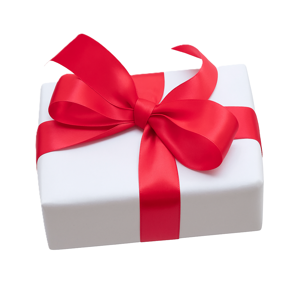 White Gift Box With Red Ribbon Elegant Present For Celebration, Gift Giving And Surprises
