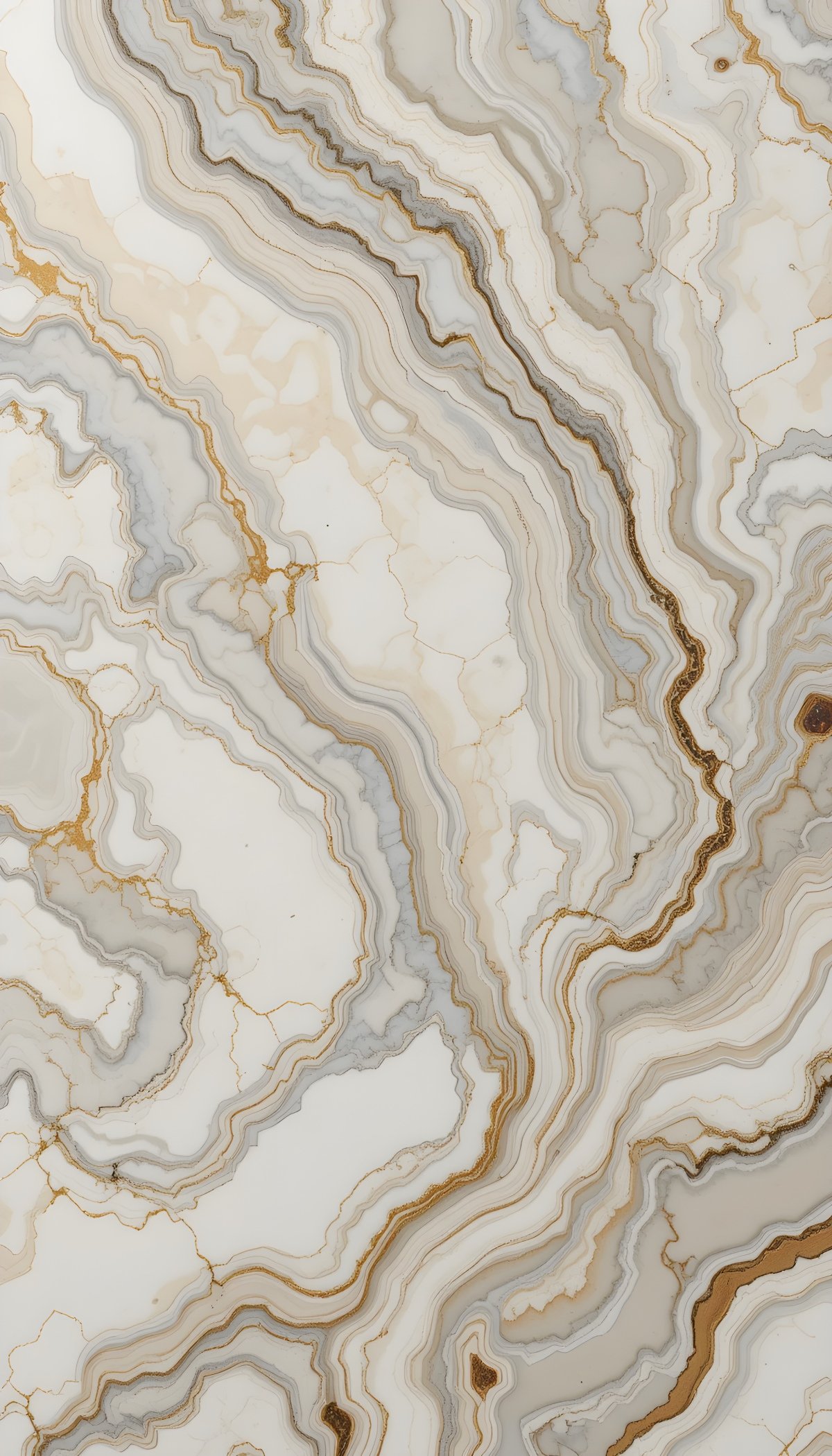 White Gold Agate Style Wavy Marble Texture