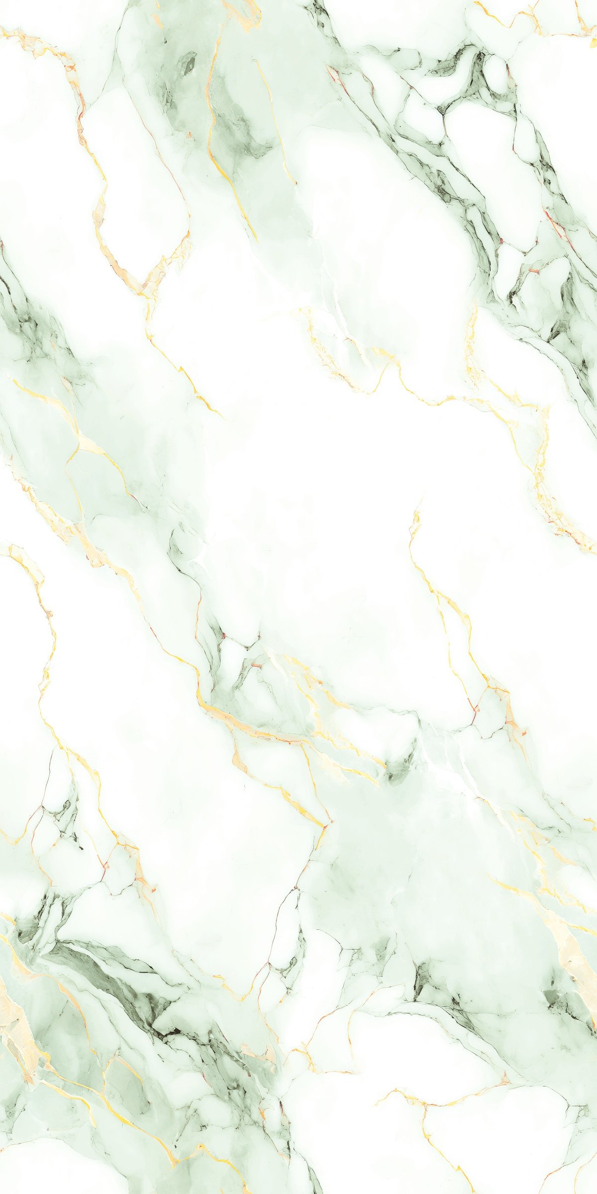 White Green Marble Gold Veins Texture Slab
