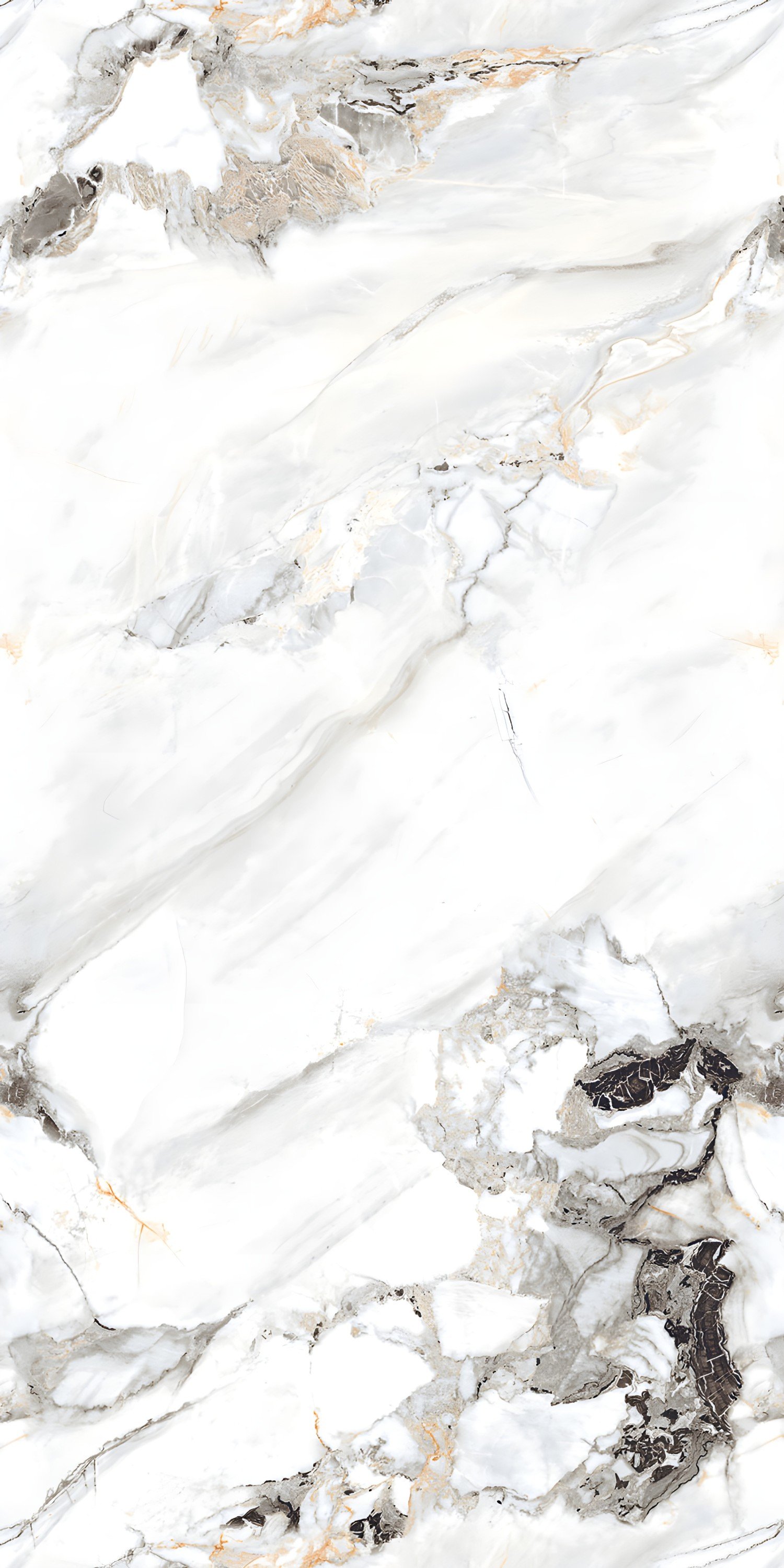 White Marble Slab with Bold Grey Veins