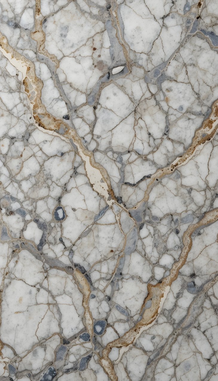 White Marble Veining Gold and Grey