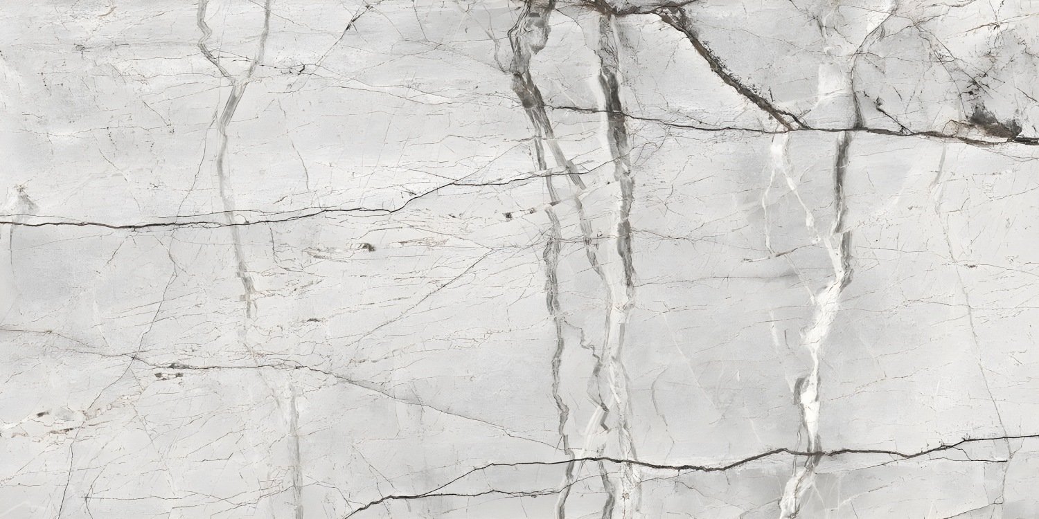White Marble with Bold Black Fractures