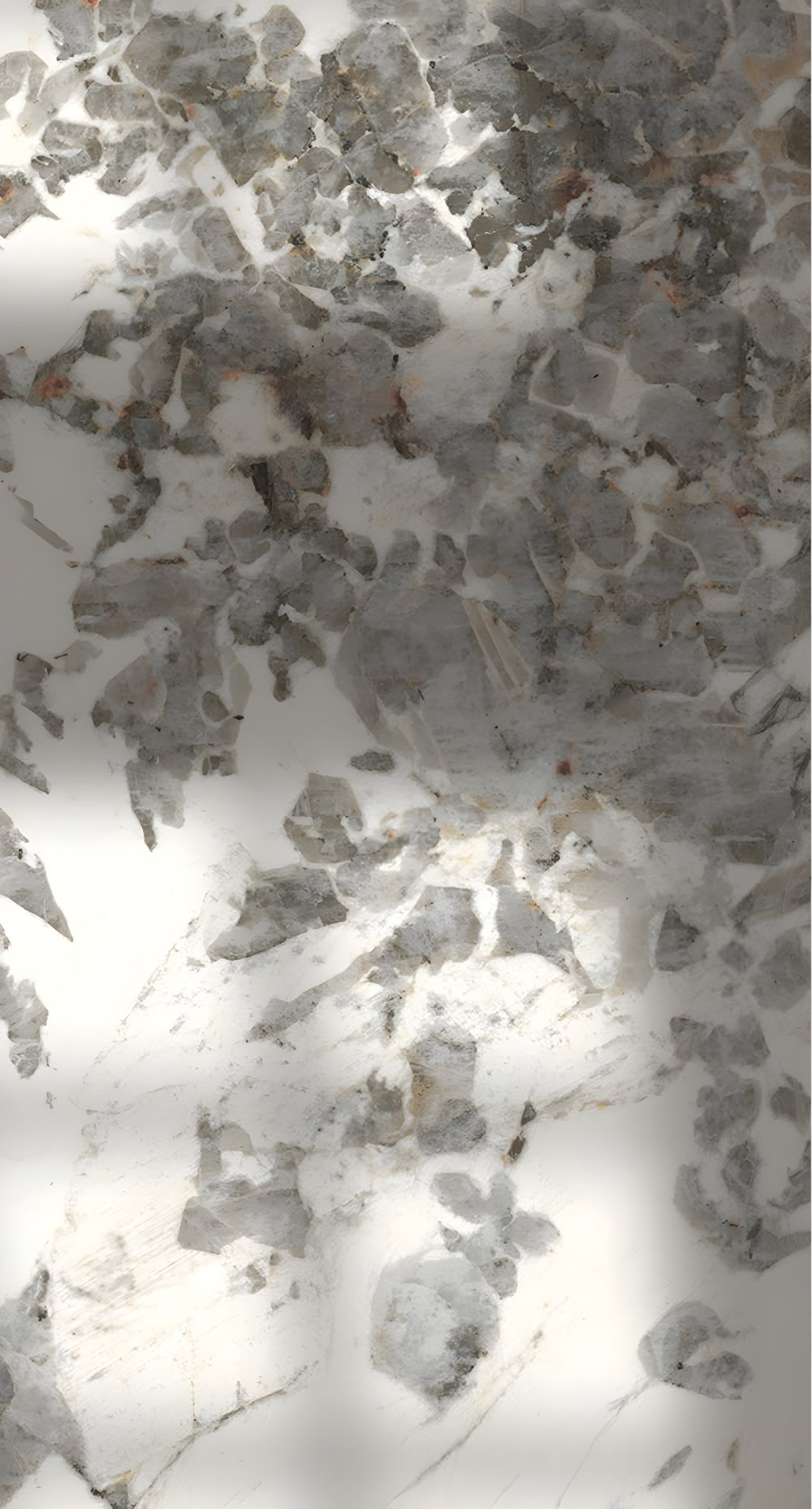 White Marble with Grey Clastic Mottling Pattern