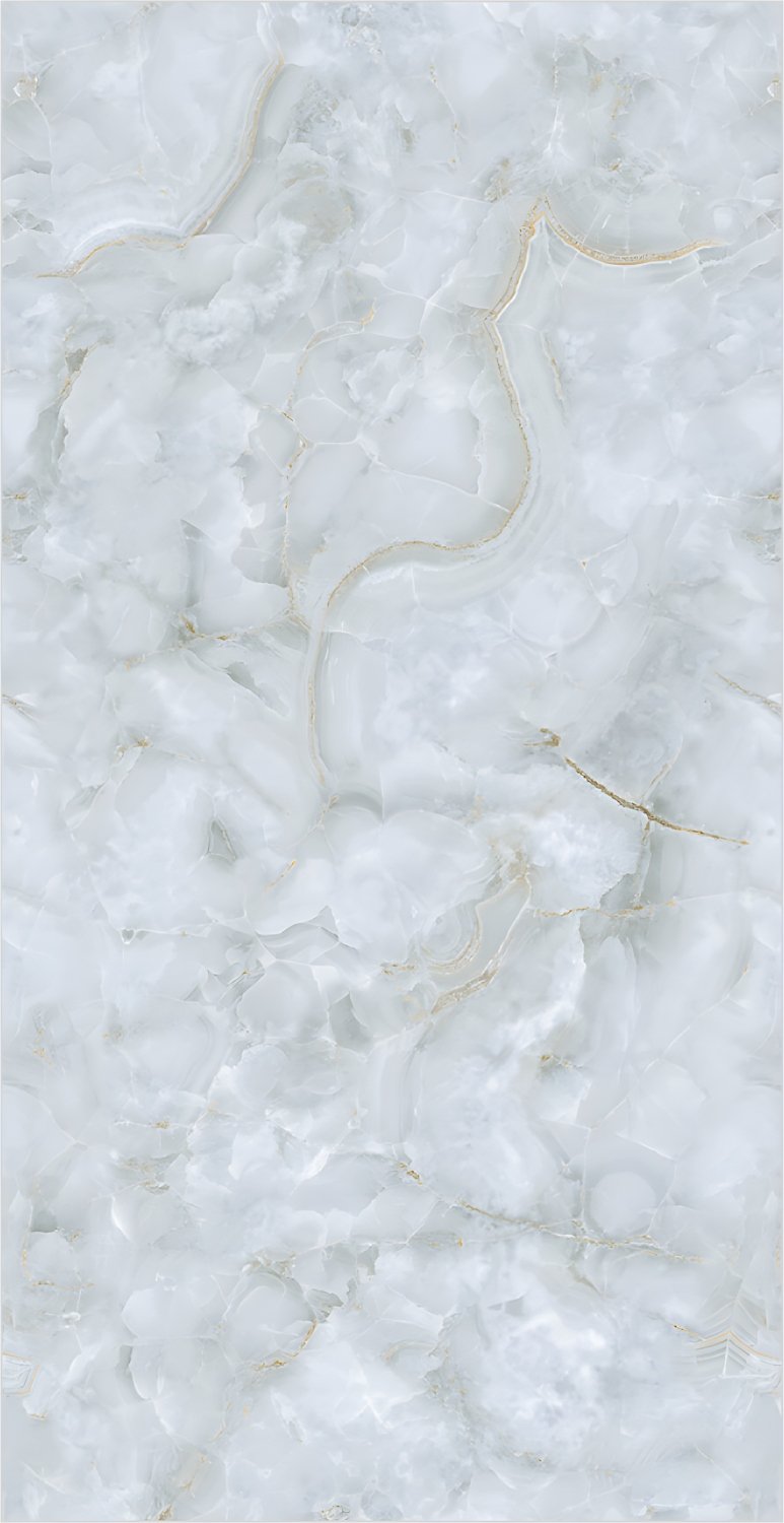 White Onyx-Look Tile with Subtle Gold Veining