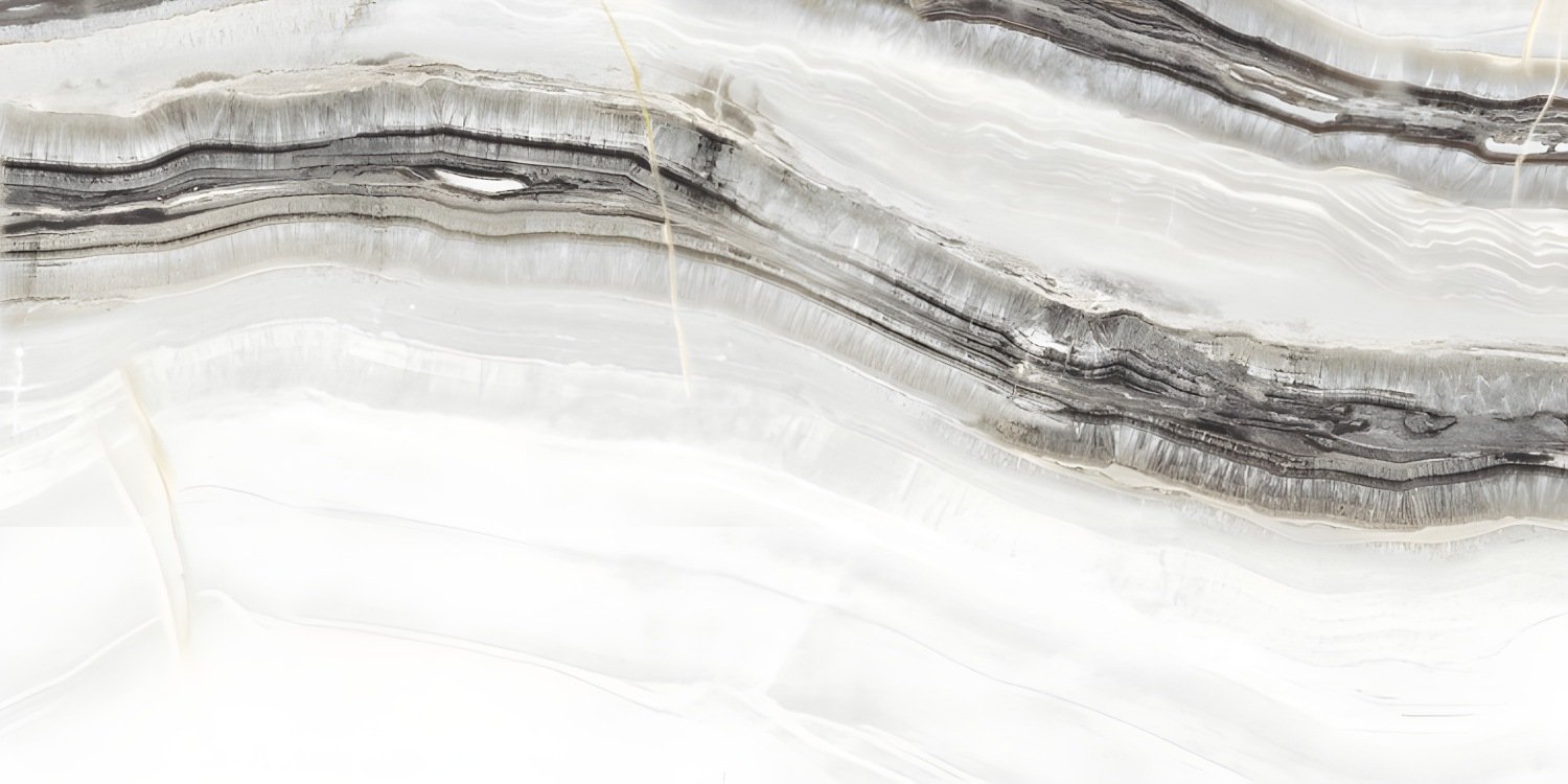 White Onyx Marble with Black Bands