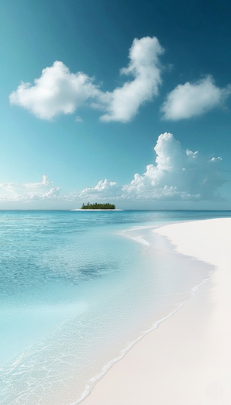 White Sand Beach Island Mobile Wallpaper