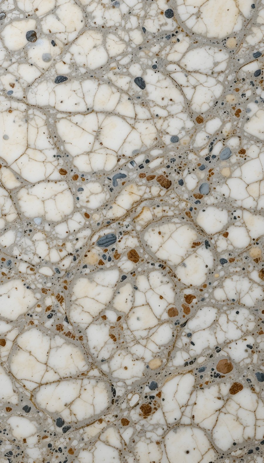 White Terrazzo Style Pebble Vein Texture