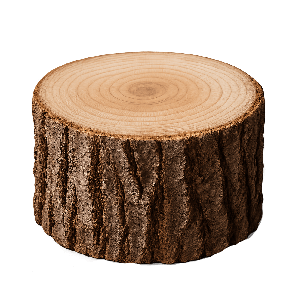 Wood Log Slice Annual Rings Transparent Background