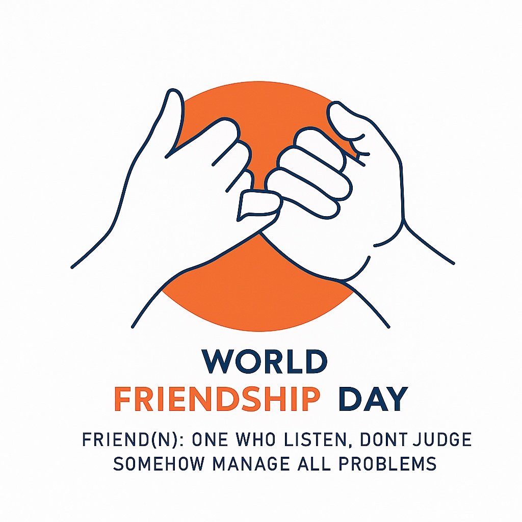 World Friendship Day Illustration With Symbolic Hand Gesture and Inspiring Message