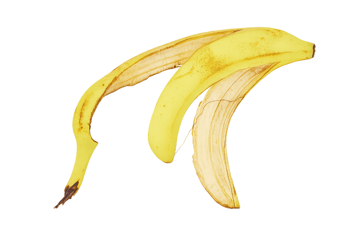 Yellow Banana Peel Transparent Background PNG Cutout