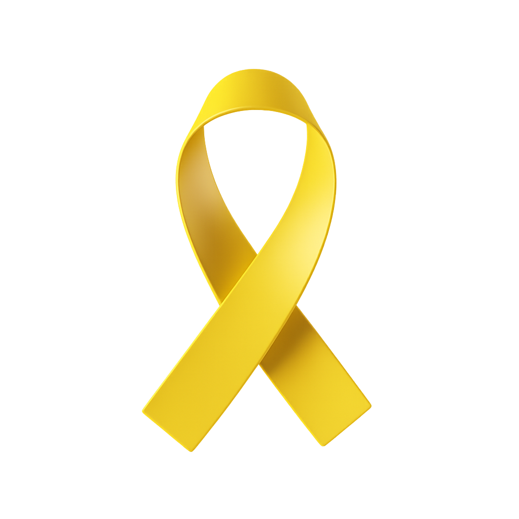 Yellow Ribbon Symbol Of Support And Awareness On A Transparent Background, Bright And Modern Visual